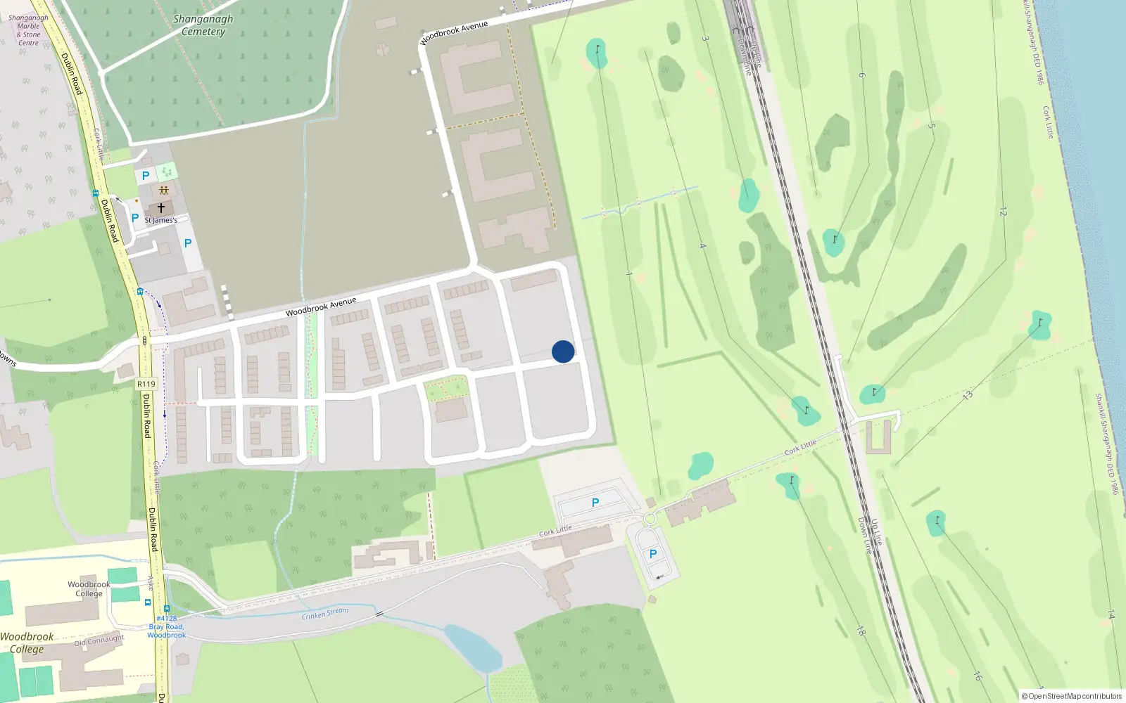 Overhead map showing the location of 21 Woodbrook View, Woodbrook, Shankill