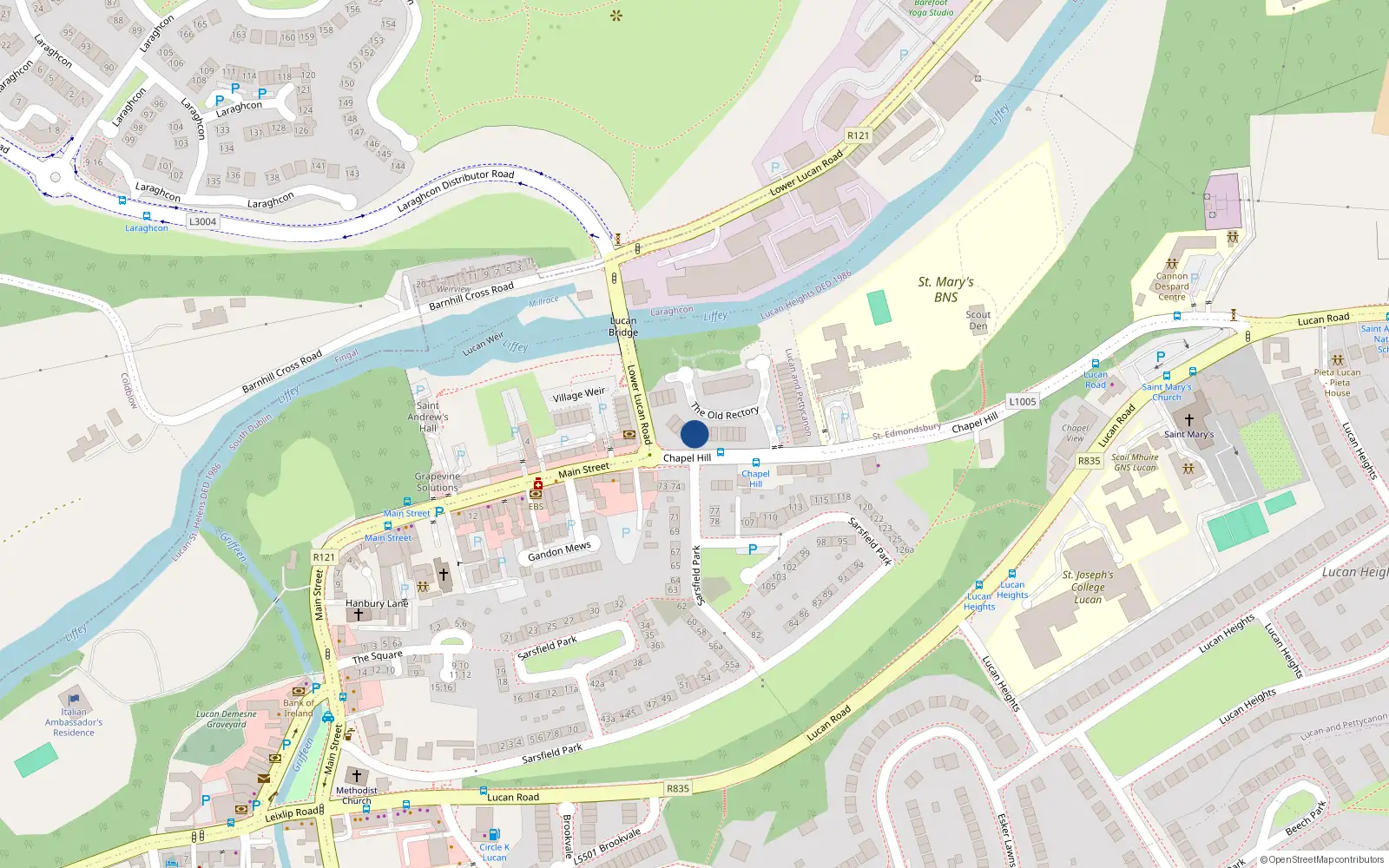 Overhead map showing the location of 21the Old Rectory, Lucan