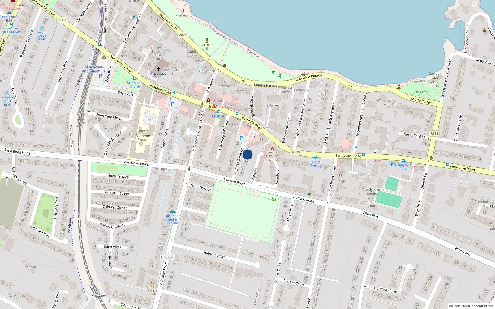 Overhead map showing the location of 22 Congress Gardens, Dublin