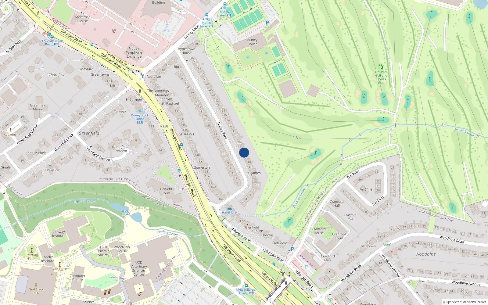 Overhead map showing the location of 22 Nutley Park, Priesthouse