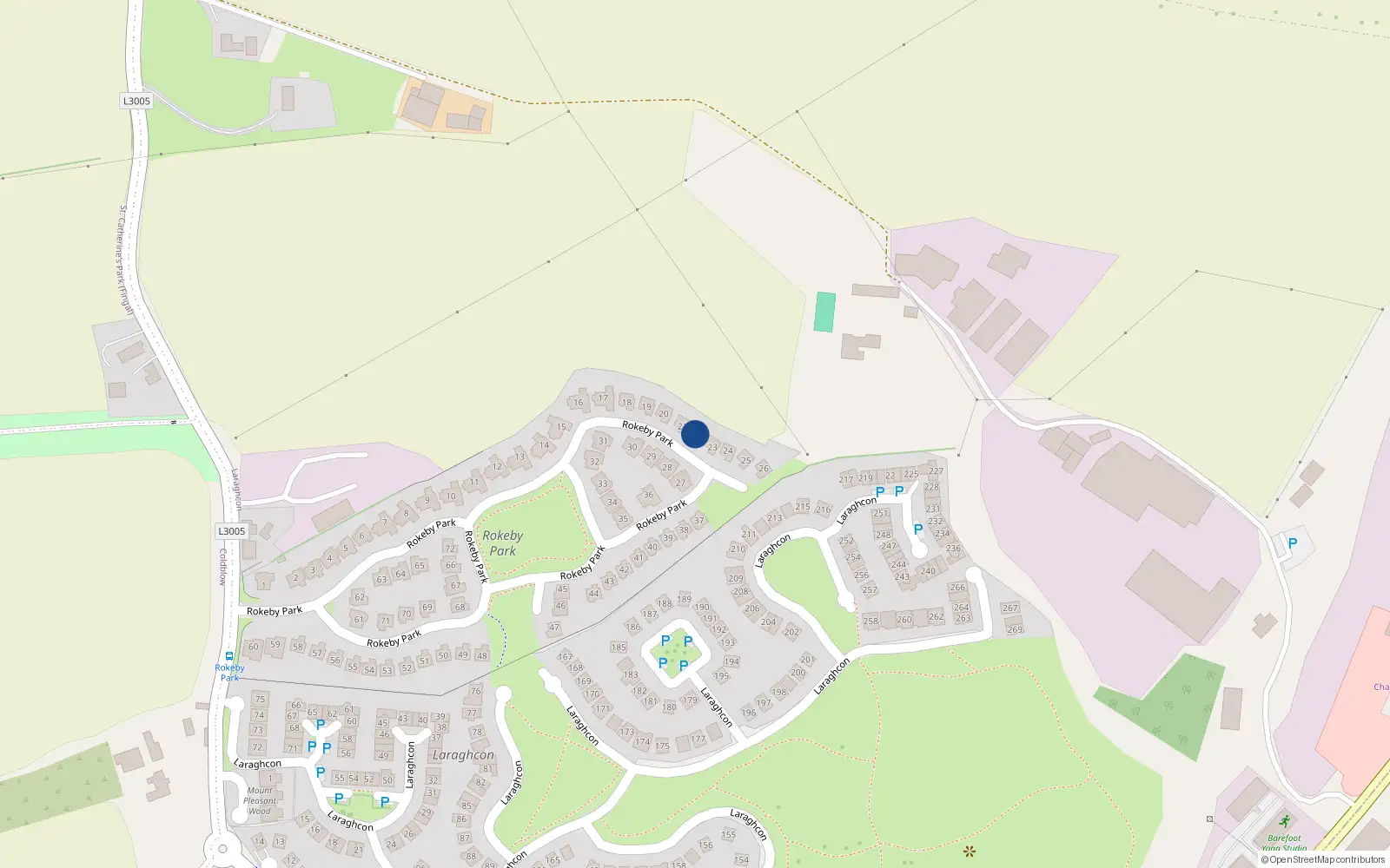 Overhead map showing the location of 22, 22 Rokeby Park, Lucan