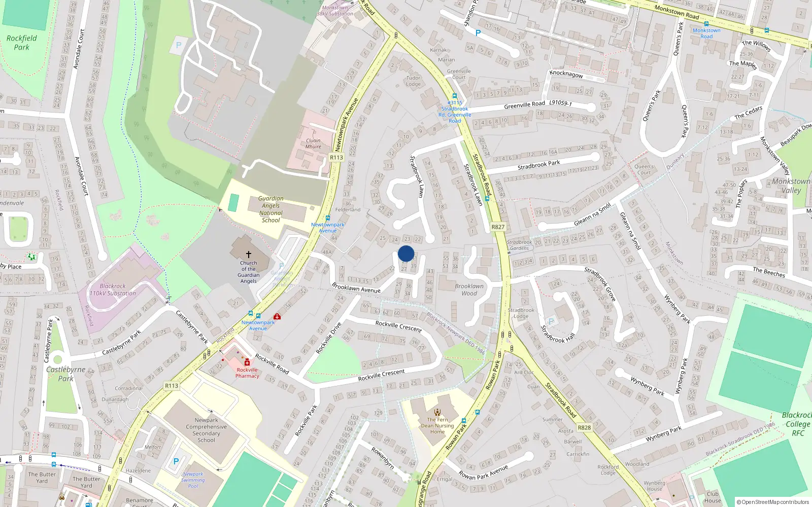 Overhead map showing the location of 23 Brooklawn Avenue, Stradbrook