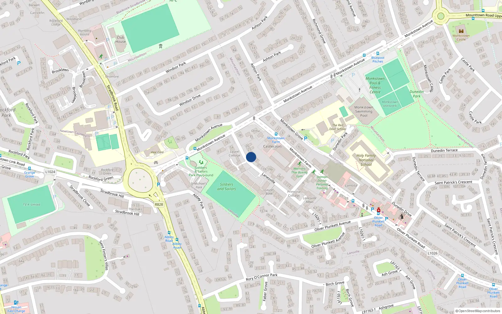 Overhead map showing the location of 23 Lanesville, Dublin