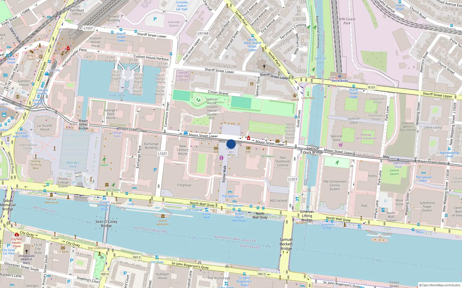 Overhead map showing the location of 24 Burton House, Mayor Square, Ifsc