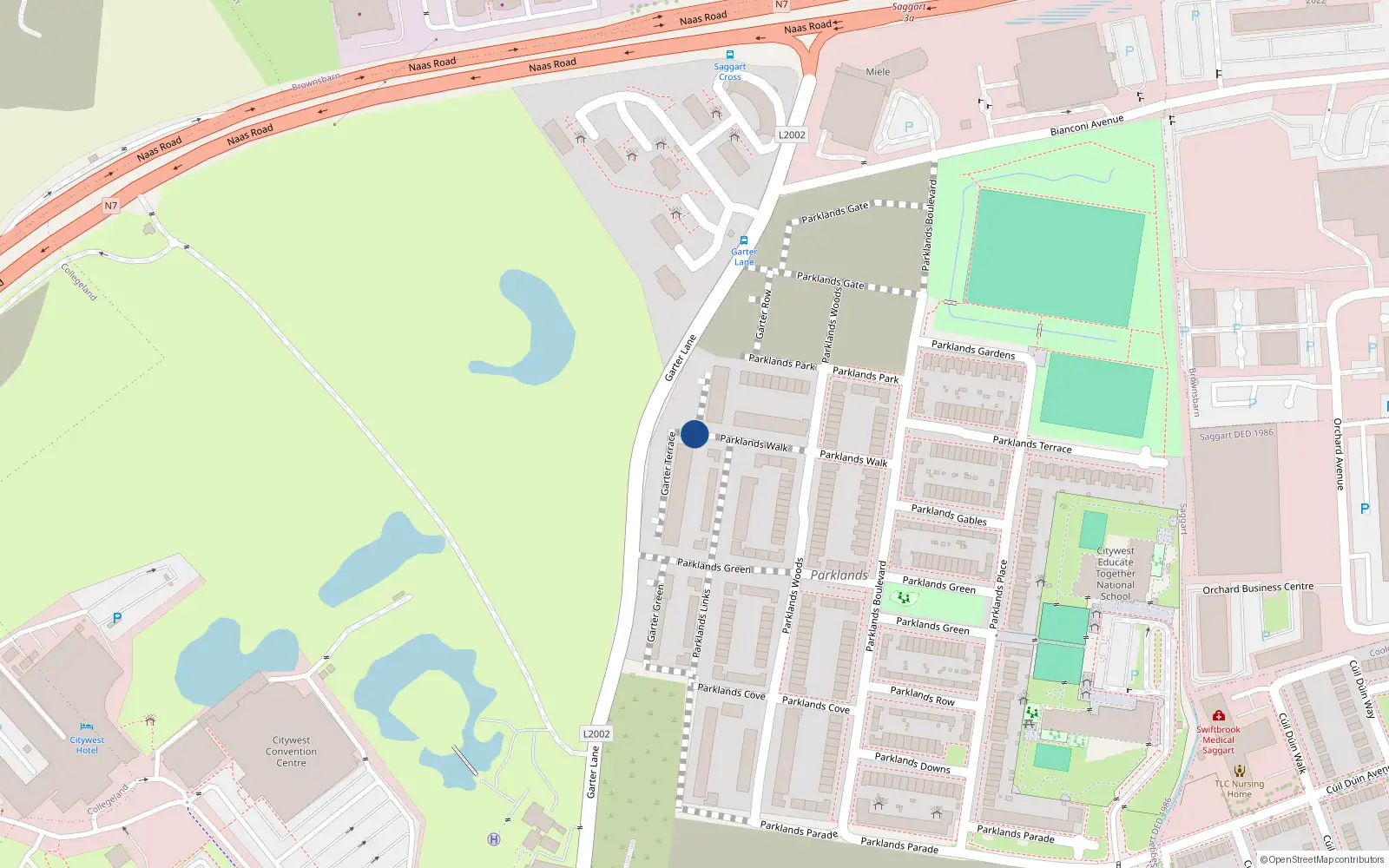 Overhead map showing the location of 24 Garter Terrace, Citywest