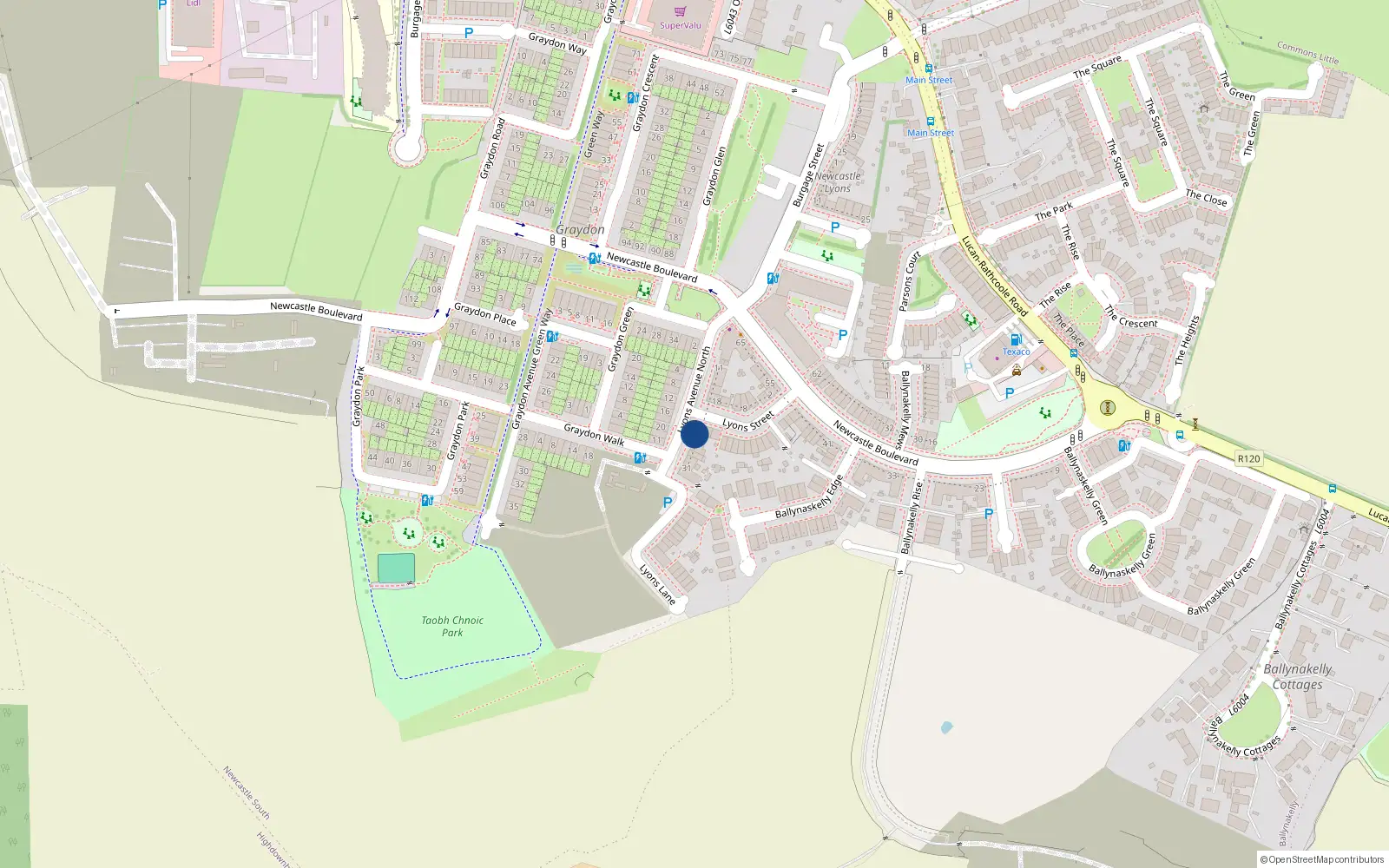 Overhead map showing the location of 24 Lyons Street, Newcastle South