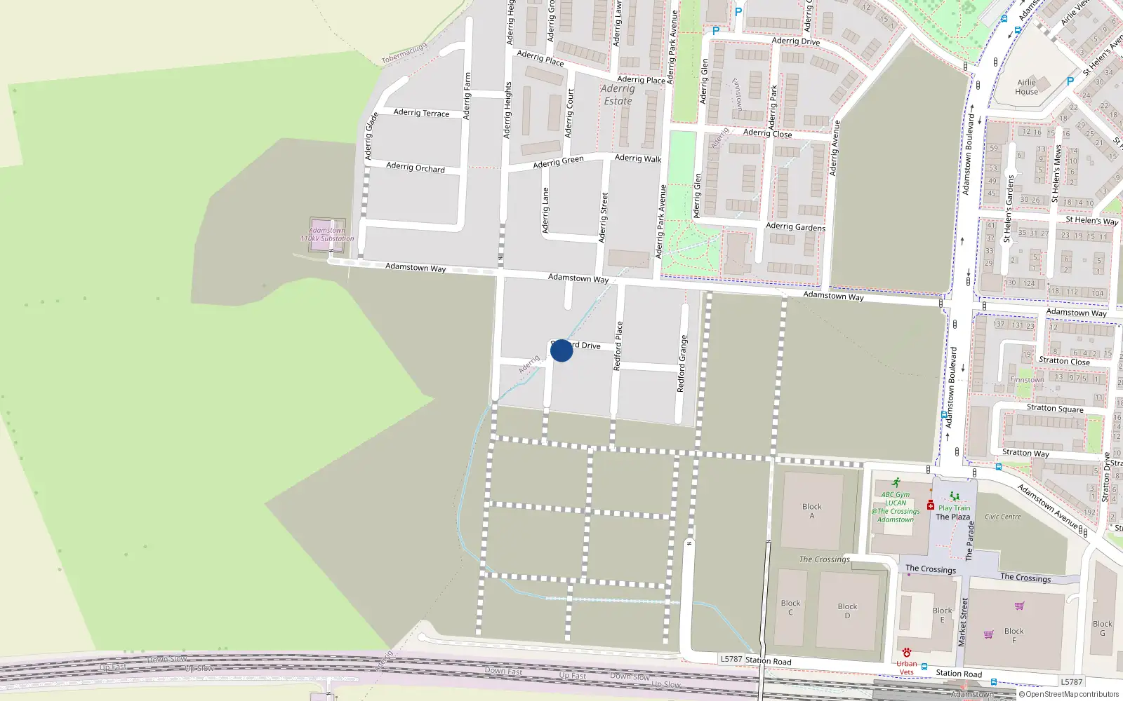Overhead map showing the location of 24 Redford Drive