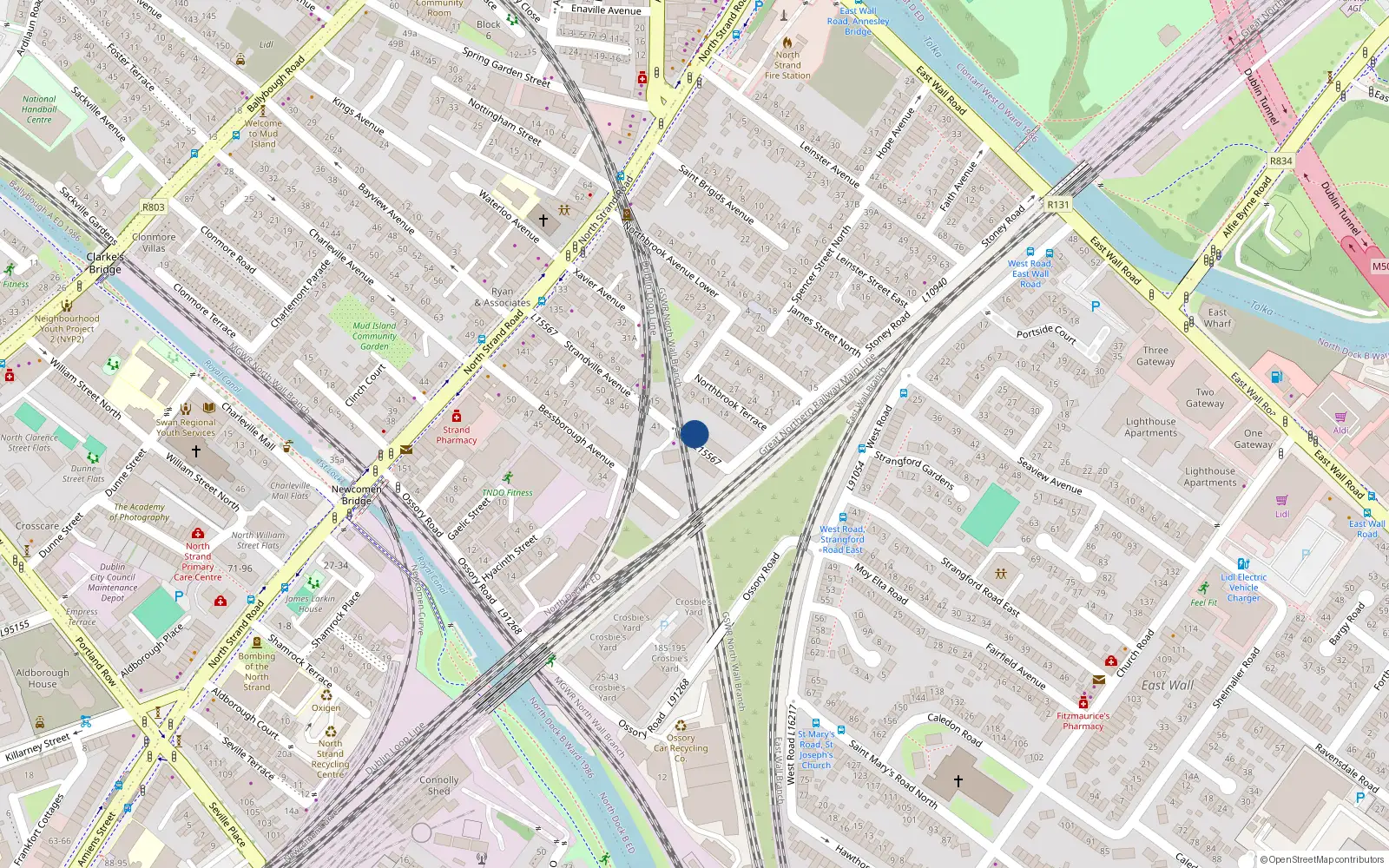 Overhead map showing the location of 24 Strandville Avenue, North Strand