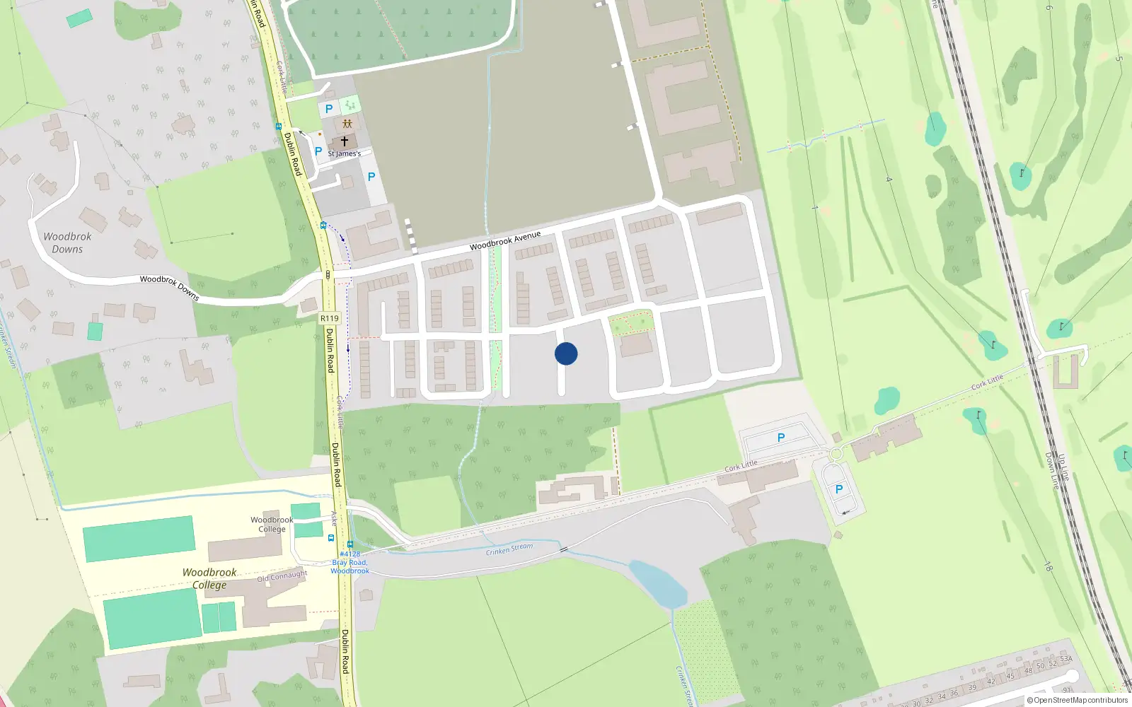 Overhead map showing the location of 24 Woodbrook Copse, Bray