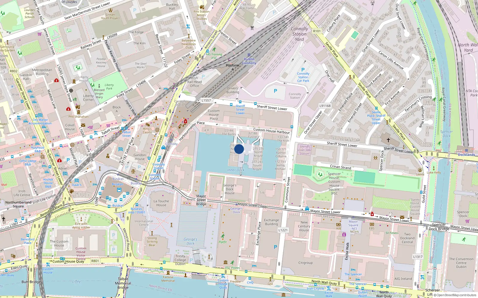 Overhead map showing the location of 246 the Asgard, Custom House Harbour Ifsc, Dublin 1