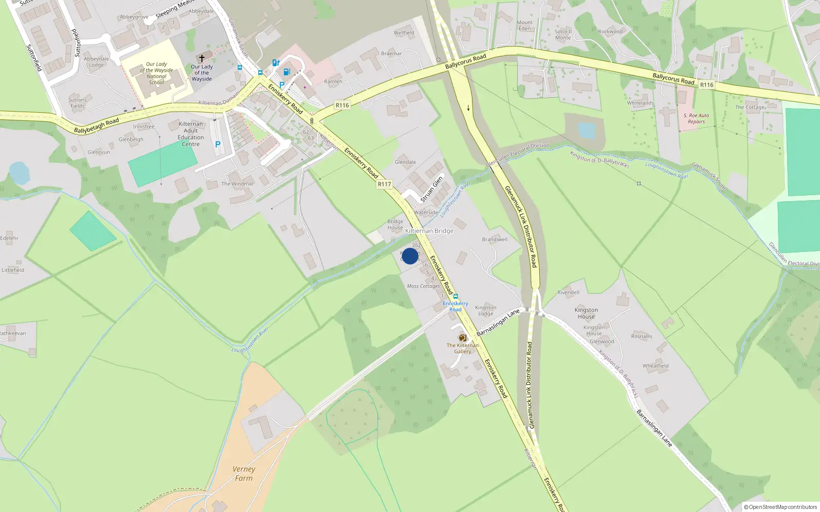 Overhead map showing the location of 258 Kilternan Cottages, Kilternan