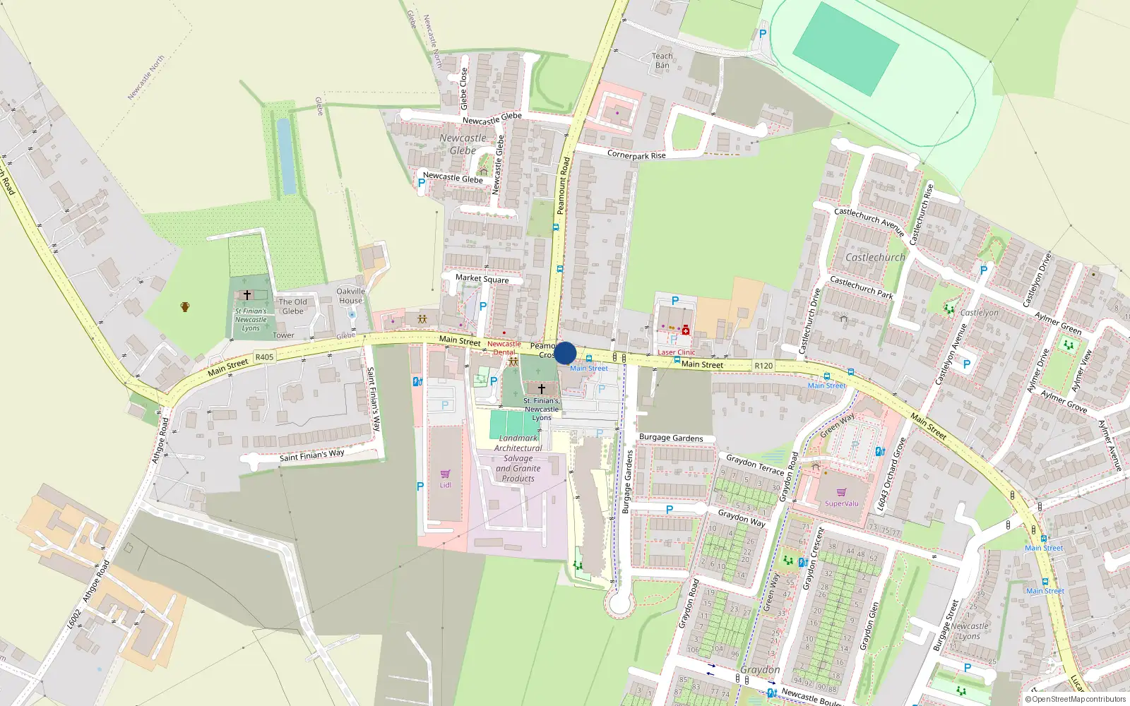 Overhead map showing the location of 26 Newcastle Lyons, Newcastle
