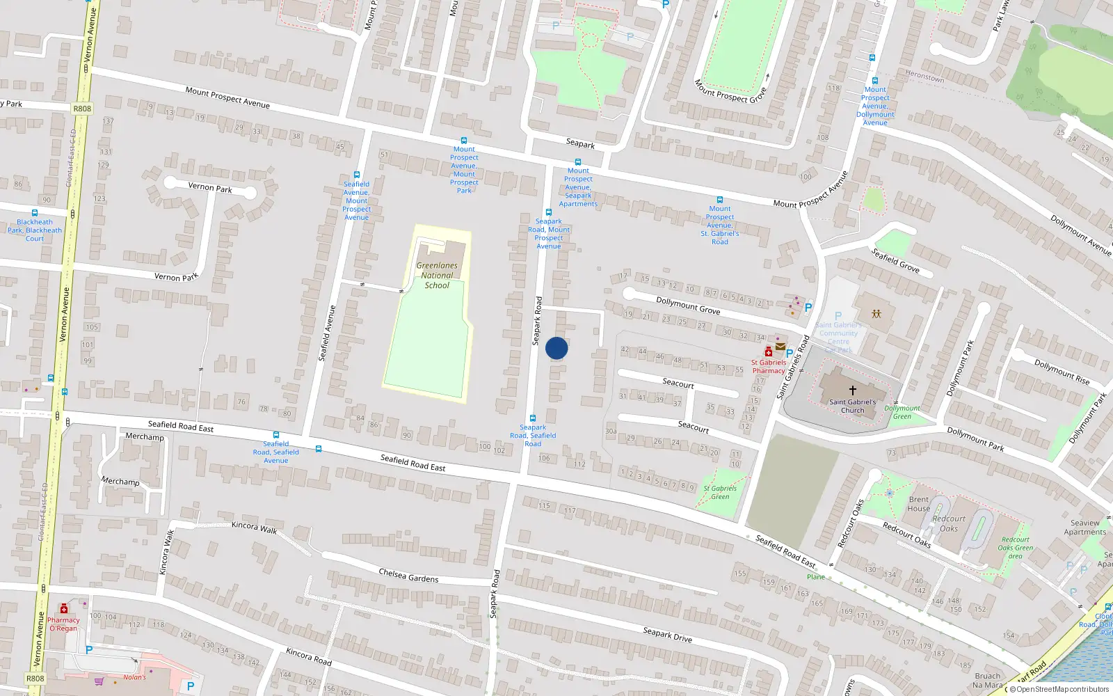 Overhead map showing the location of 26 Seapark Road, Dublin 3