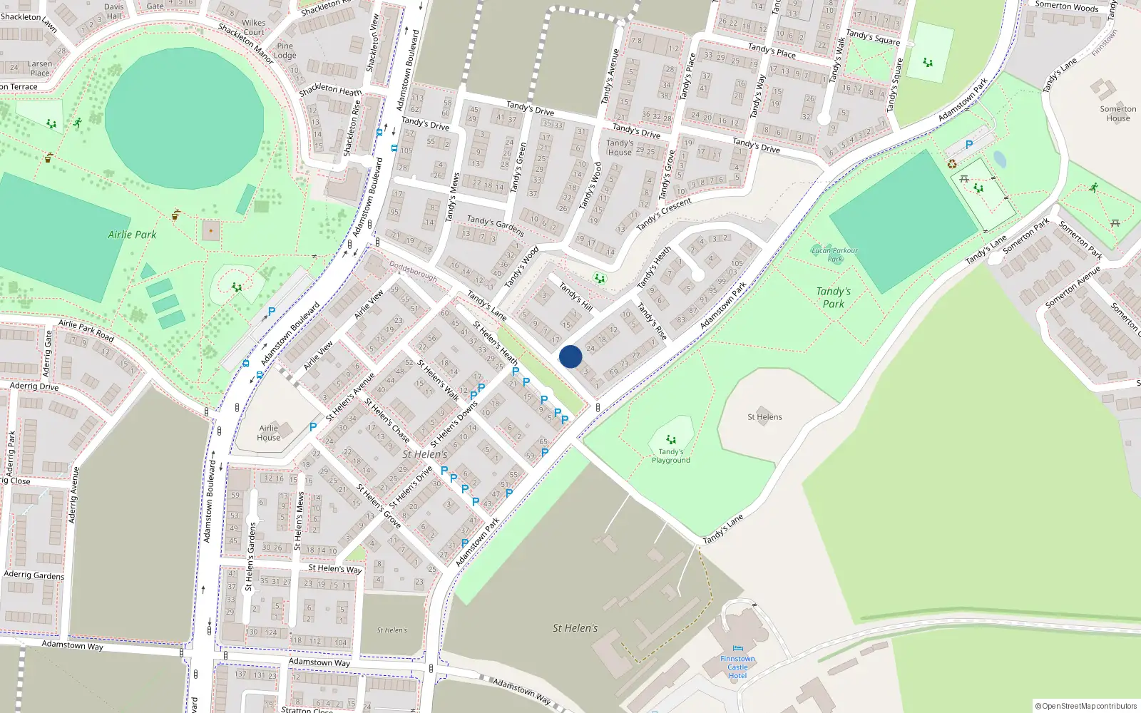 Overhead map showing the location of 26 Tandy's Heath, Lucan