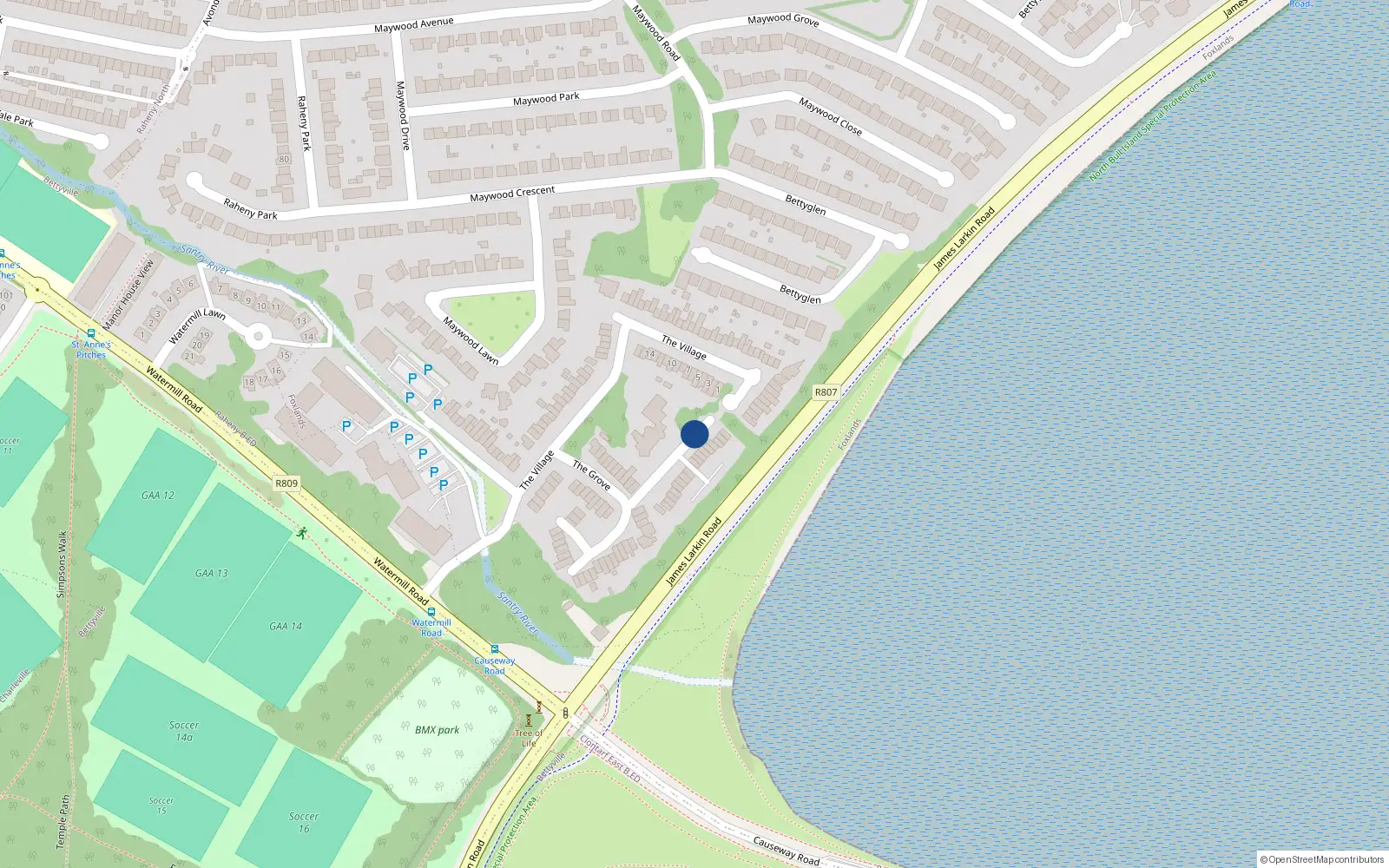 Overhead map showing the location of 26 The Court, Raheny Dublin 5