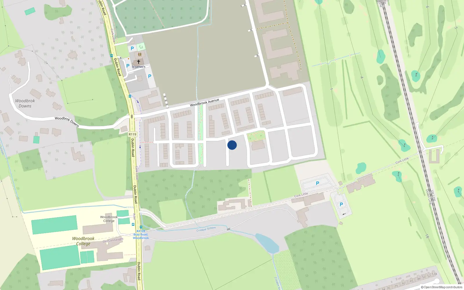 Overhead map showing the location of 26 Woodbrook Copse, Bray