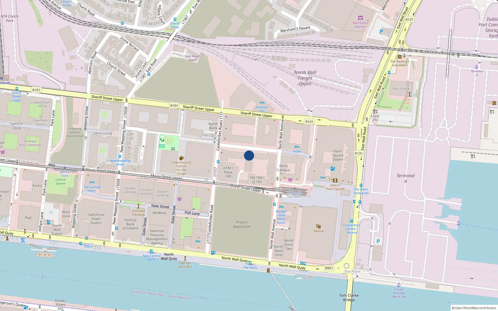 Overhead map showing the location of 261 Castleforbes Square, Castleforbes Road, Dublin 1