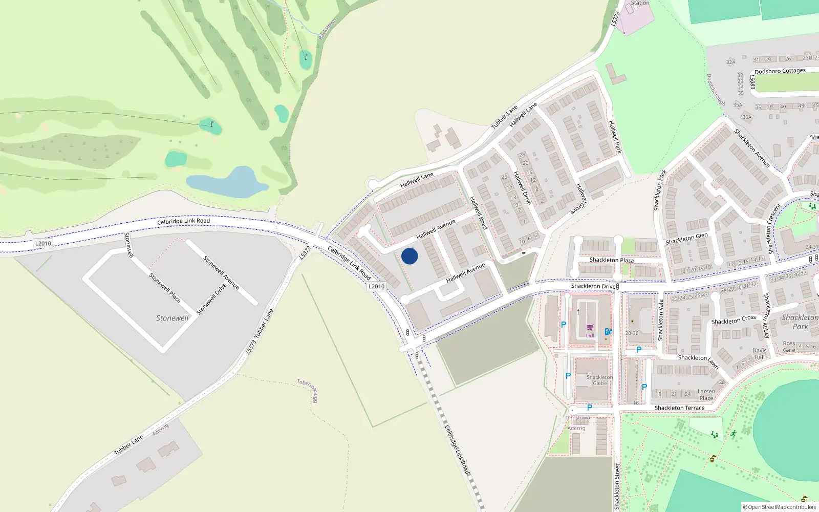 Overhead map showing the location of 27 Hallwell Avenue, Adamstown