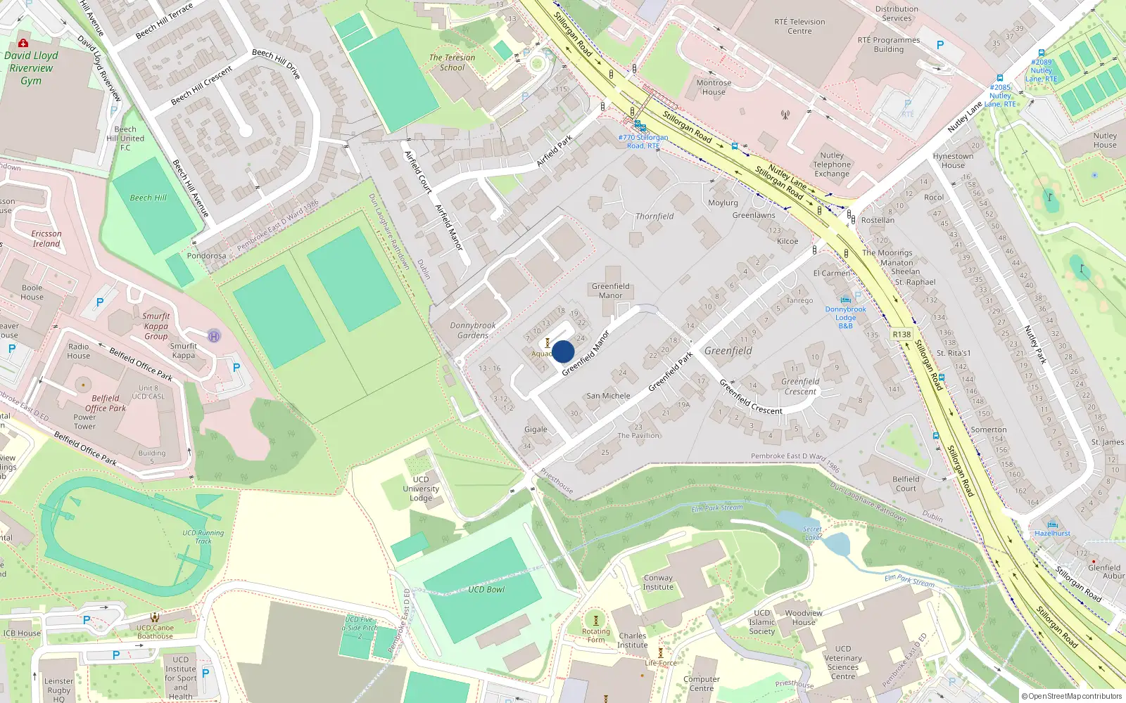 Overhead map showing the location of 27 Nutley Square, Priesthouse