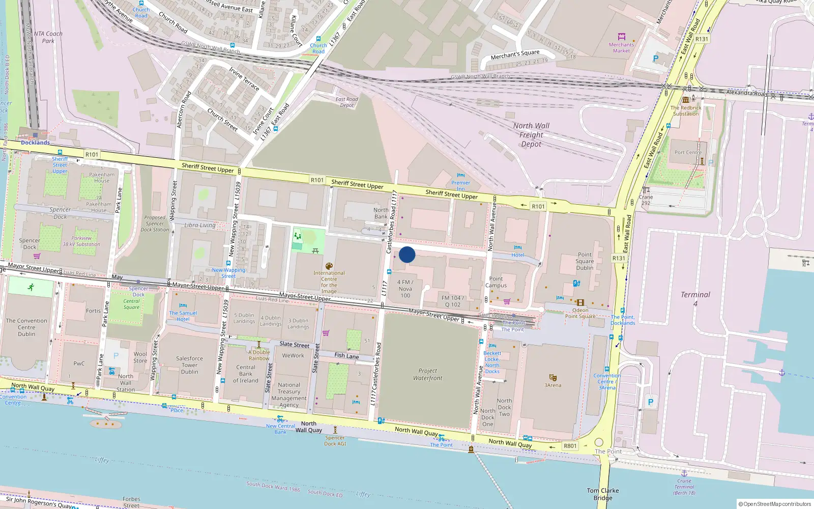 Overhead map showing the location of 273 Castleforbes Square, Dublin 1