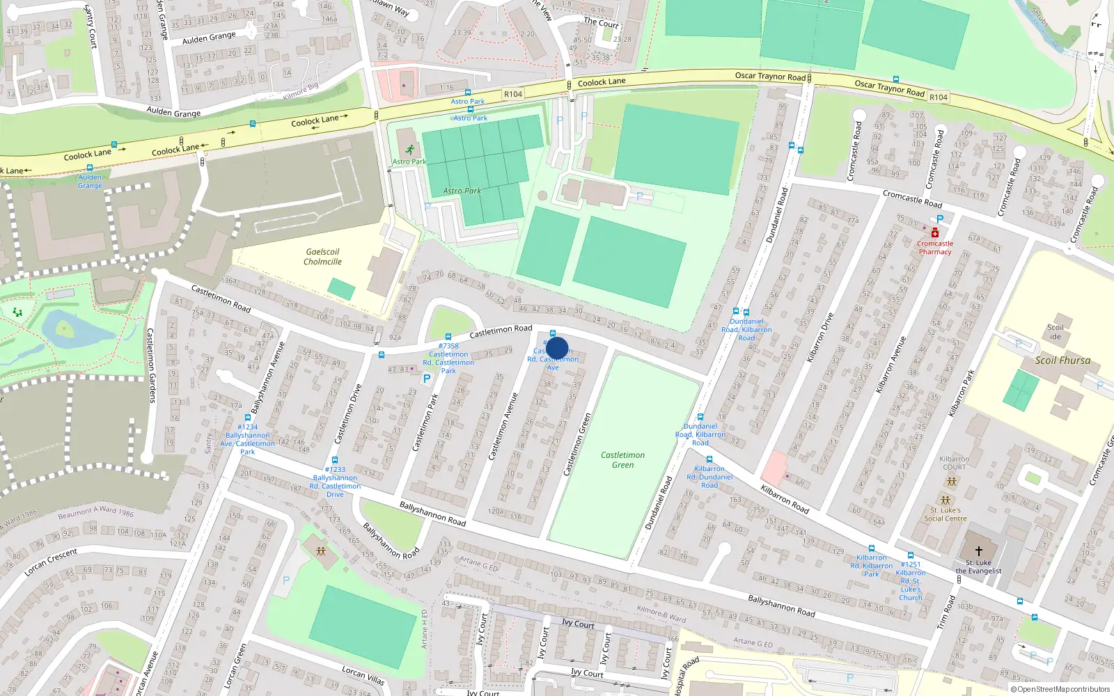 Overhead map showing the location of 27A Castletimon Road, Dublin 5