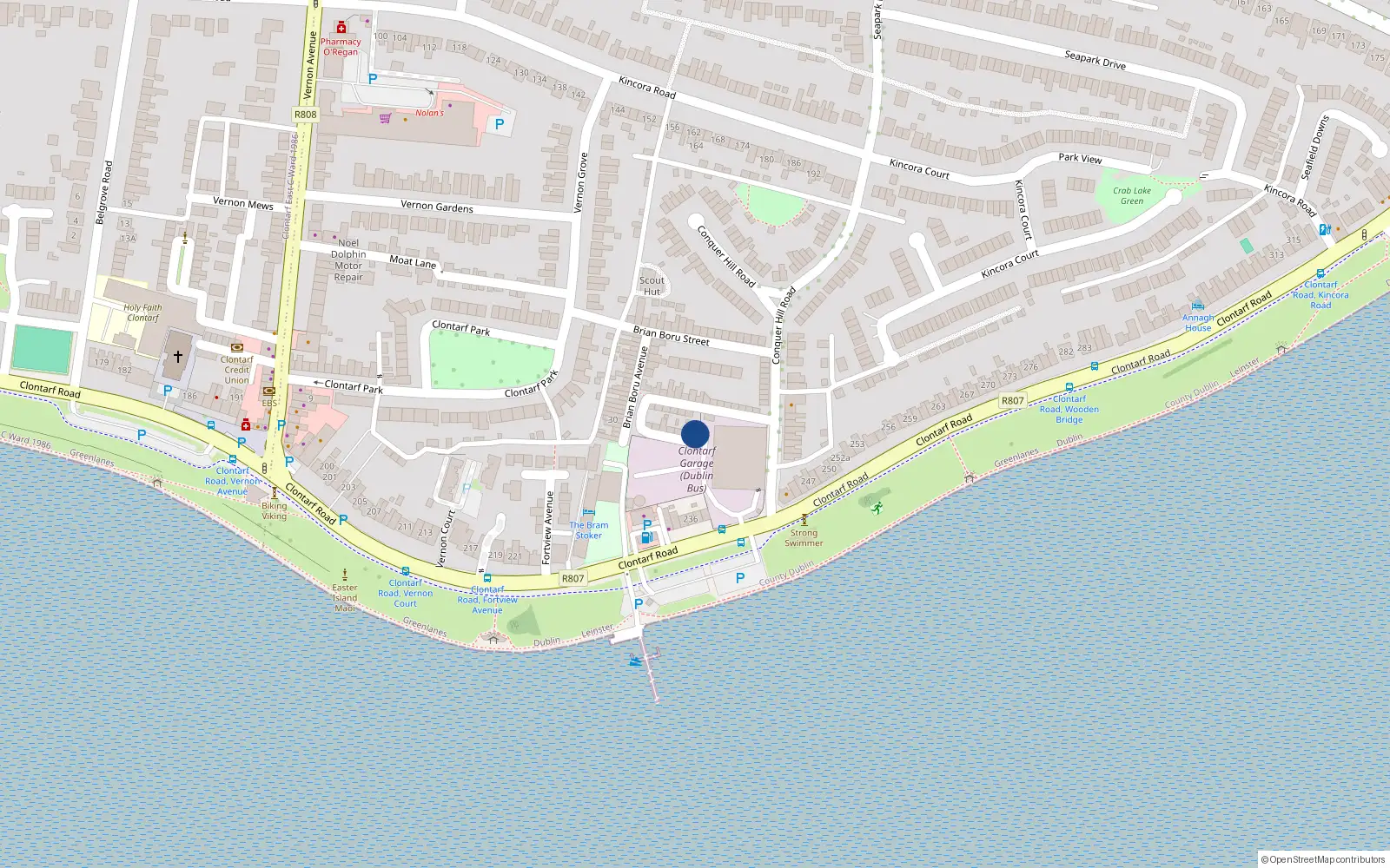 Overhead map showing the location of 28 Conquer Hill Avenue, Dublin 3
