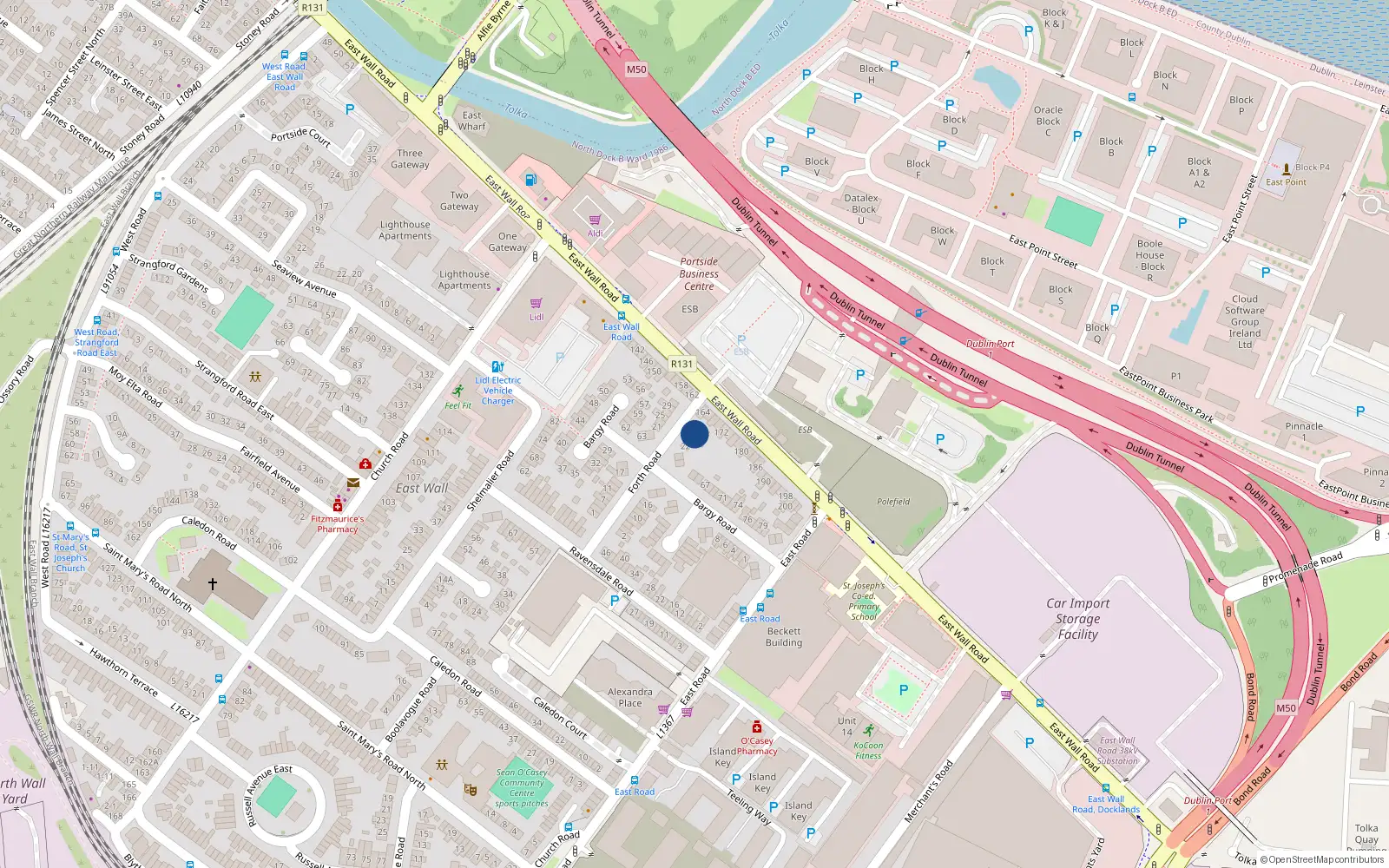 Overhead map showing the location of 28 Forth Road, Dublin 3