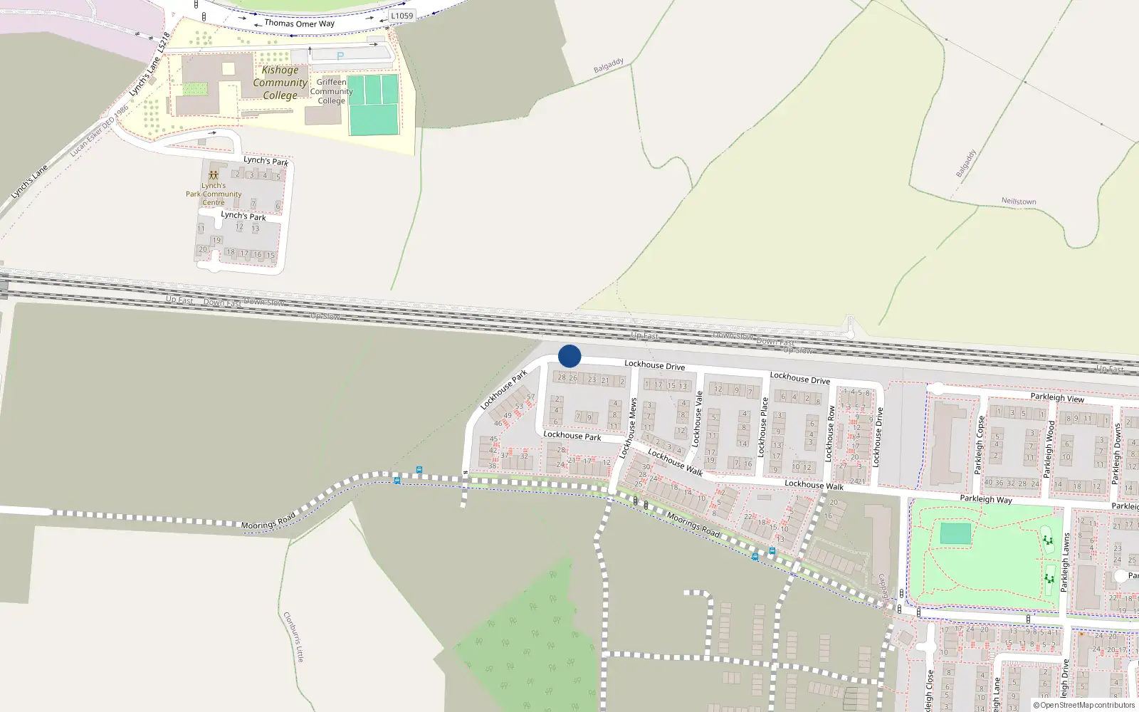 Overhead map showing the location of 28 Lockhouse Drive, Seven Mills
