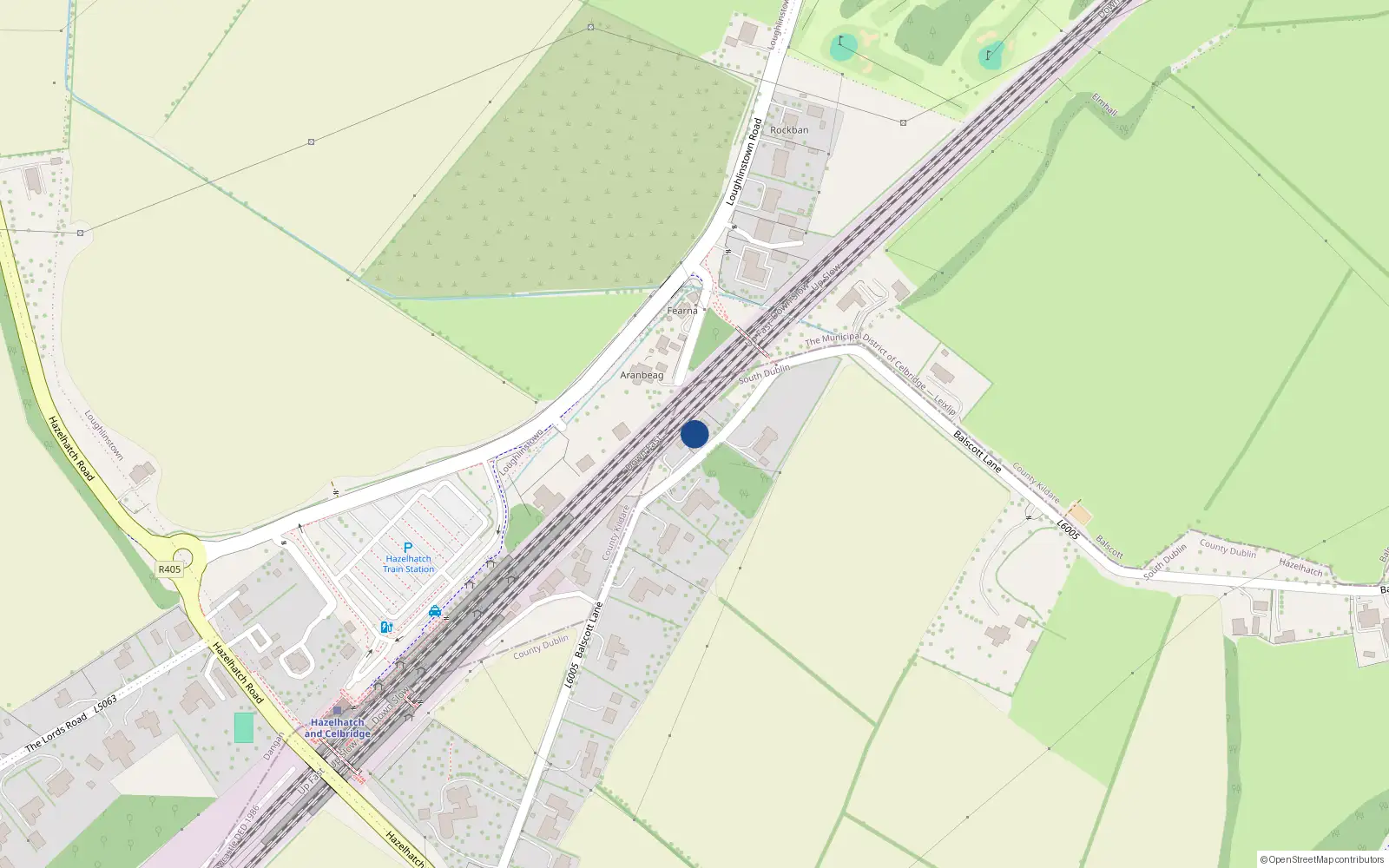 Overhead map showing the location of 28 Railway Cottages, Newcastle