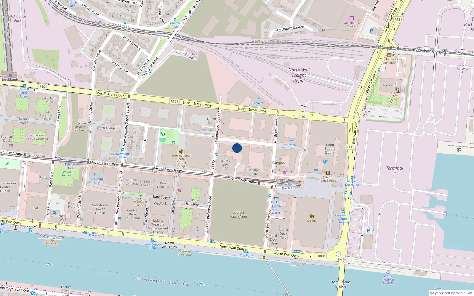 Overhead map showing the location of 282 Castleforbes Square, Dublin 1, Dublin