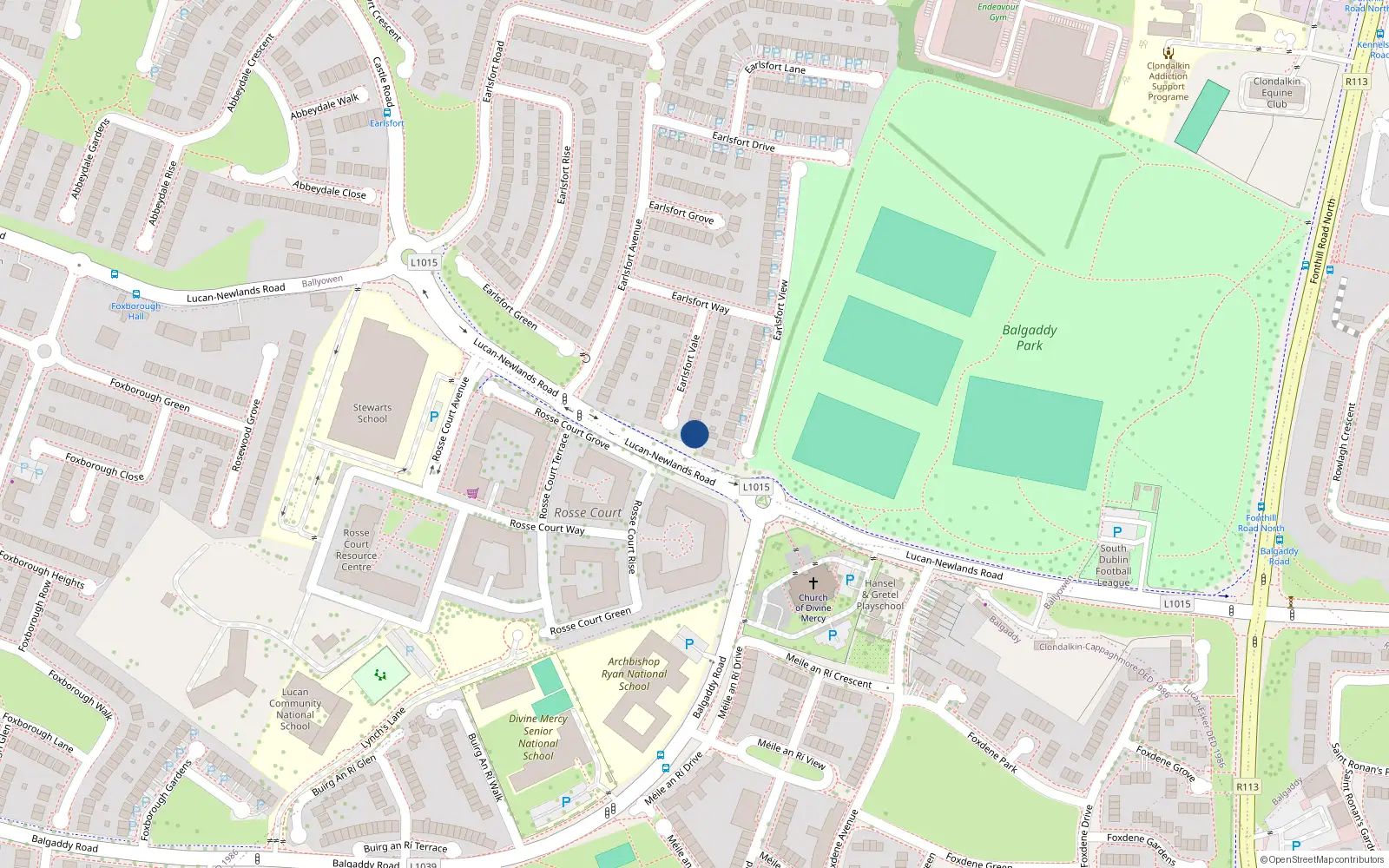 Overhead map showing the location of 29 Earlsfort Vale, Lucan