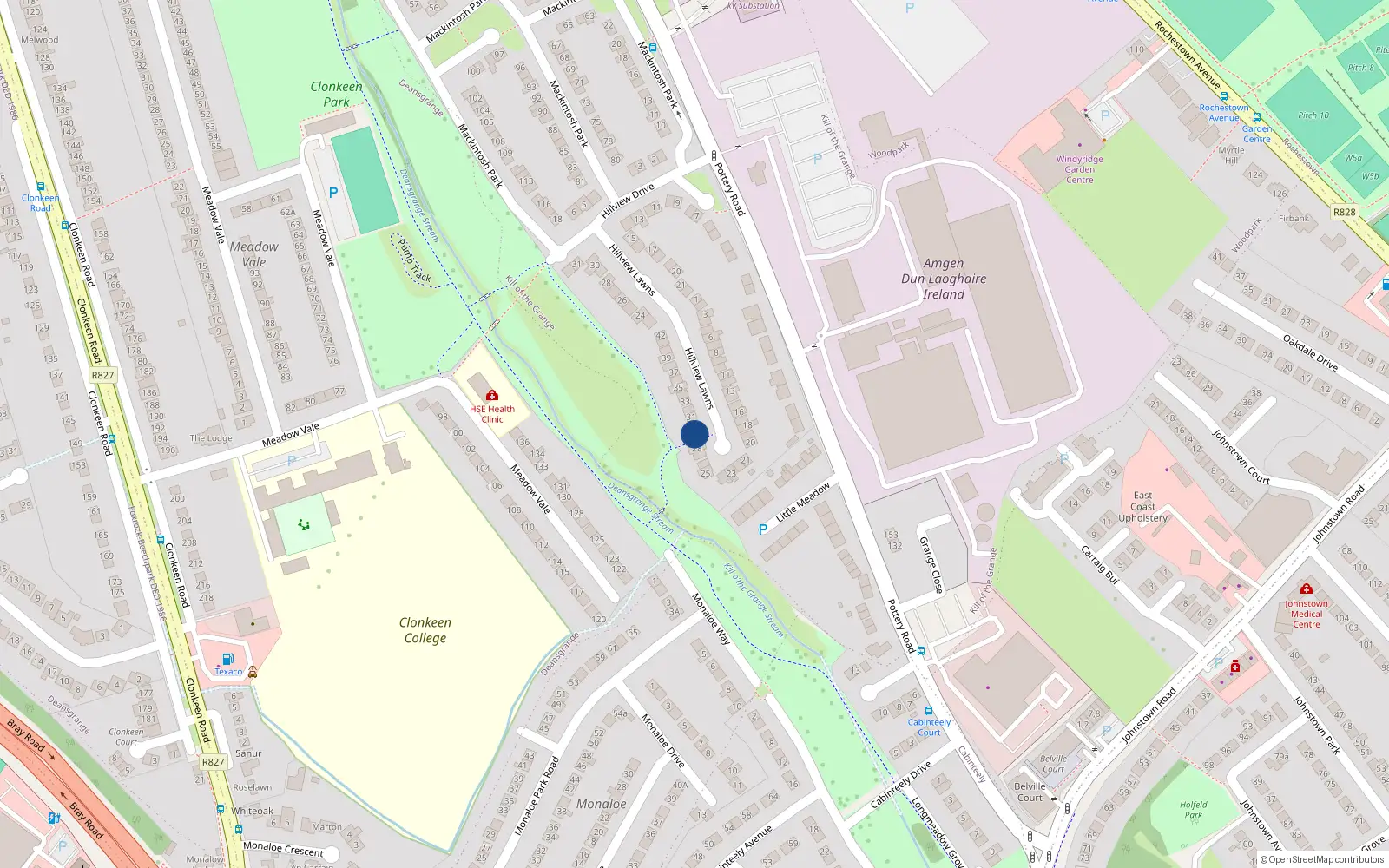 Overhead map showing the location of 29 Hillview Lawns, Dun Laoghaire