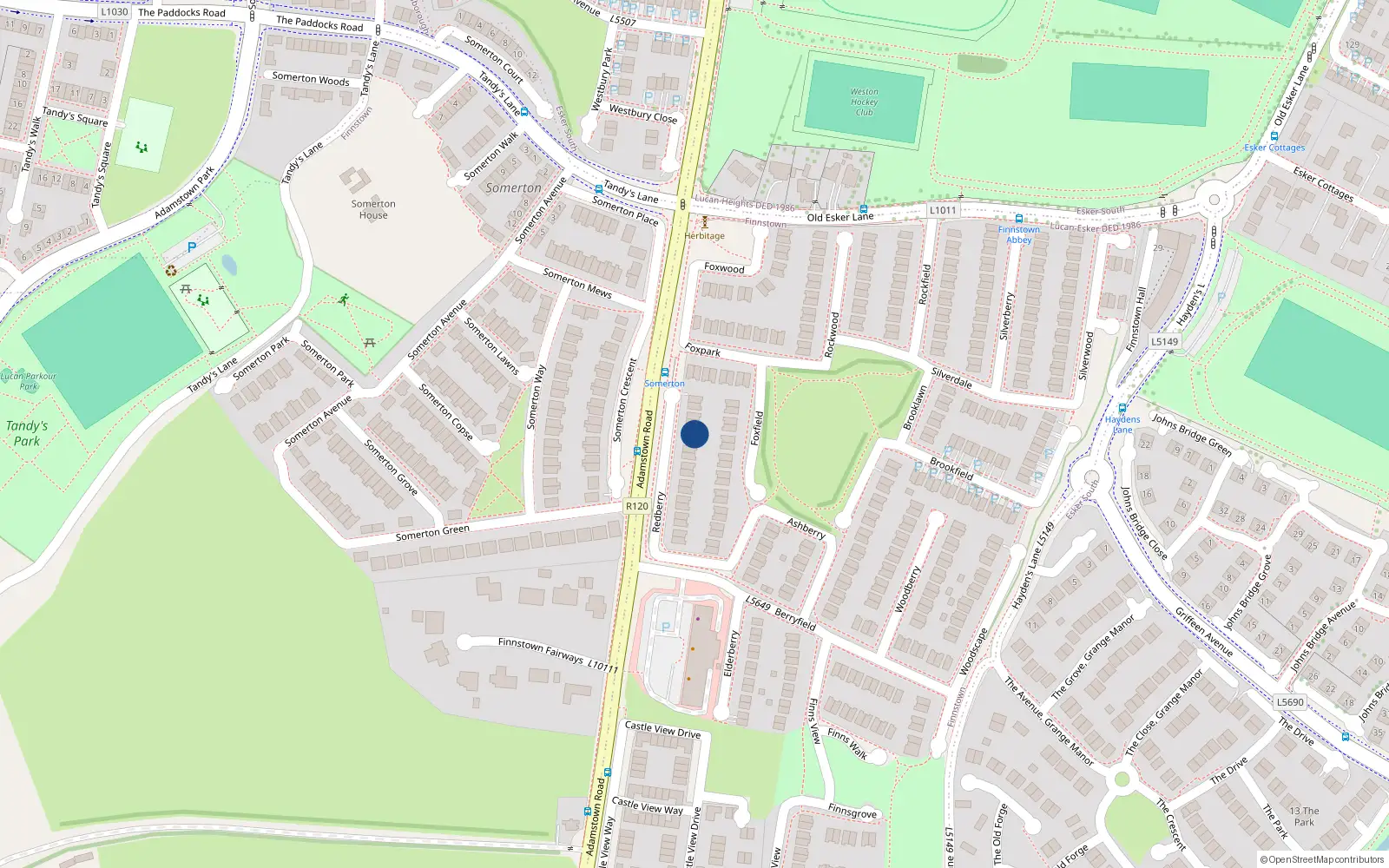 Overhead map showing the location of 29 Redberry, Lucan