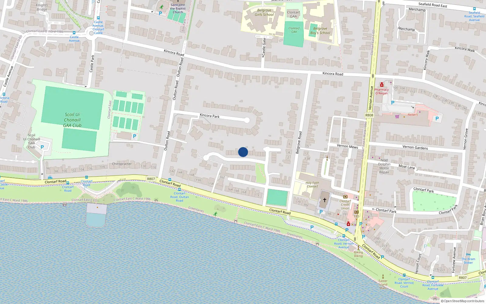 Overhead map showing the location of 29 Summerville, Dublin 3