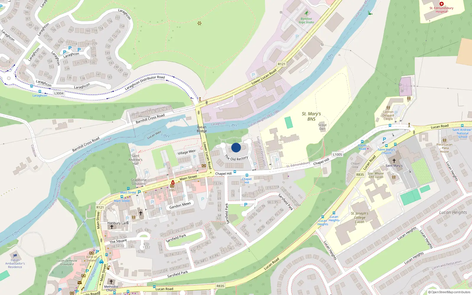 Overhead map showing the location of 29 The Old Rectory, Lucan