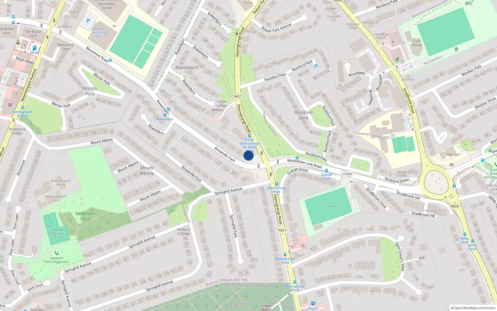 Overhead map showing the location of 29A Brookville Park, Blackrock, Co Dublin