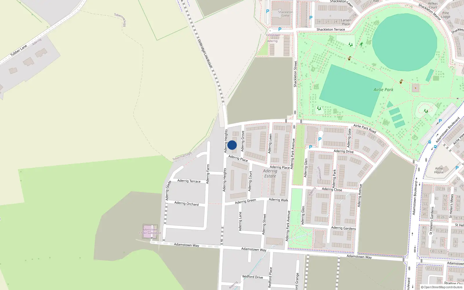 Overhead map showing the location of 3, 3 Aderrig Heights, Celbridge