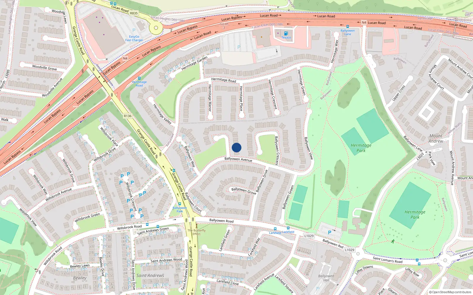 Overhead map showing the location of 3 Ballyowen Lawn, Lucan