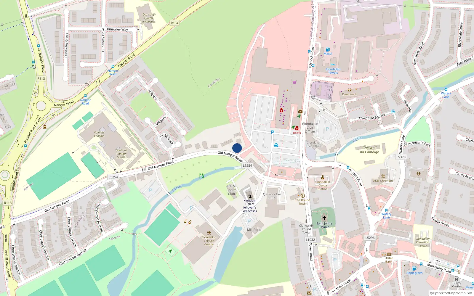 Overhead map showing the location of 3 Beech Row, Dublin