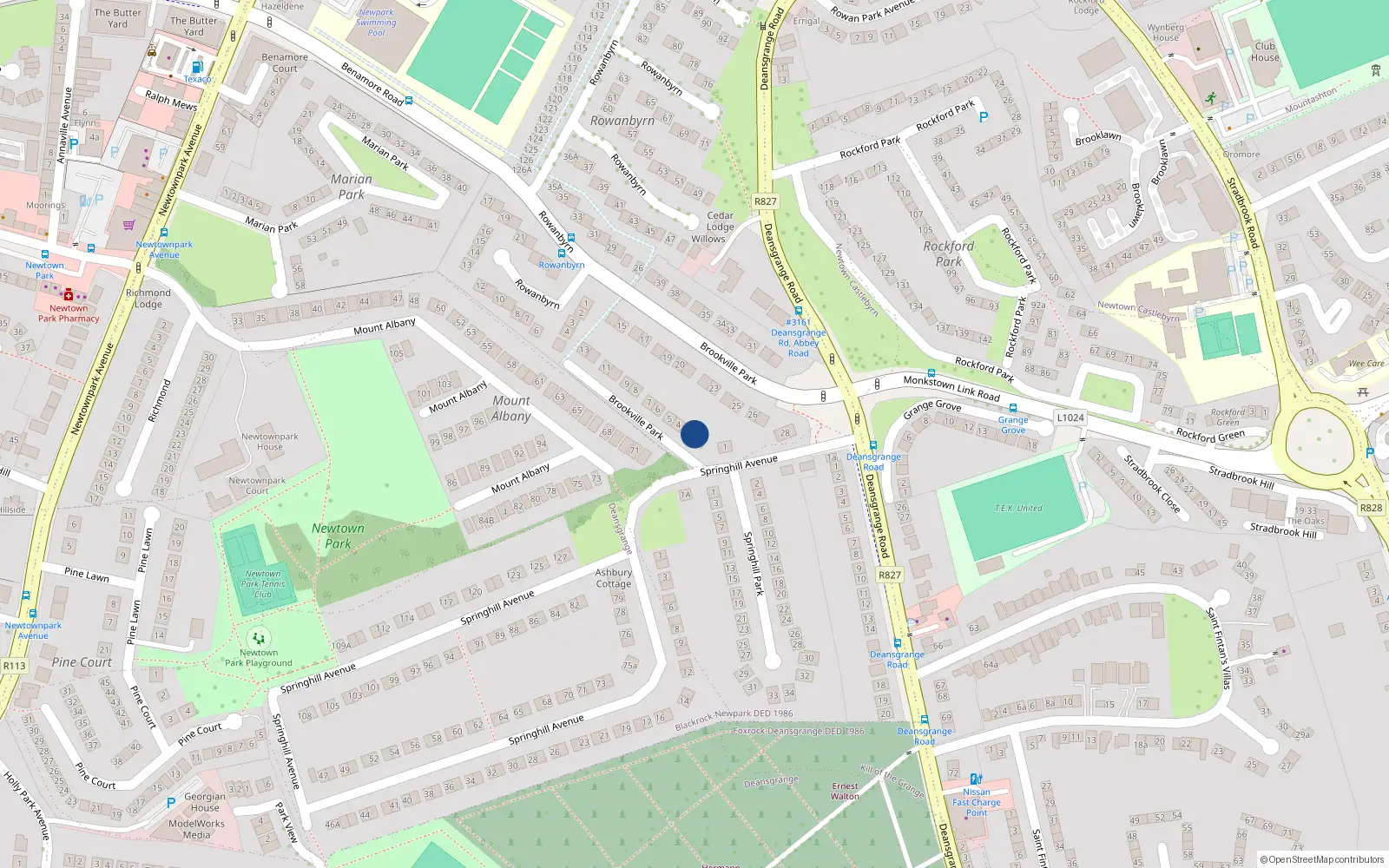 Overhead map showing the location of 3 Brookville Park, Blackrock