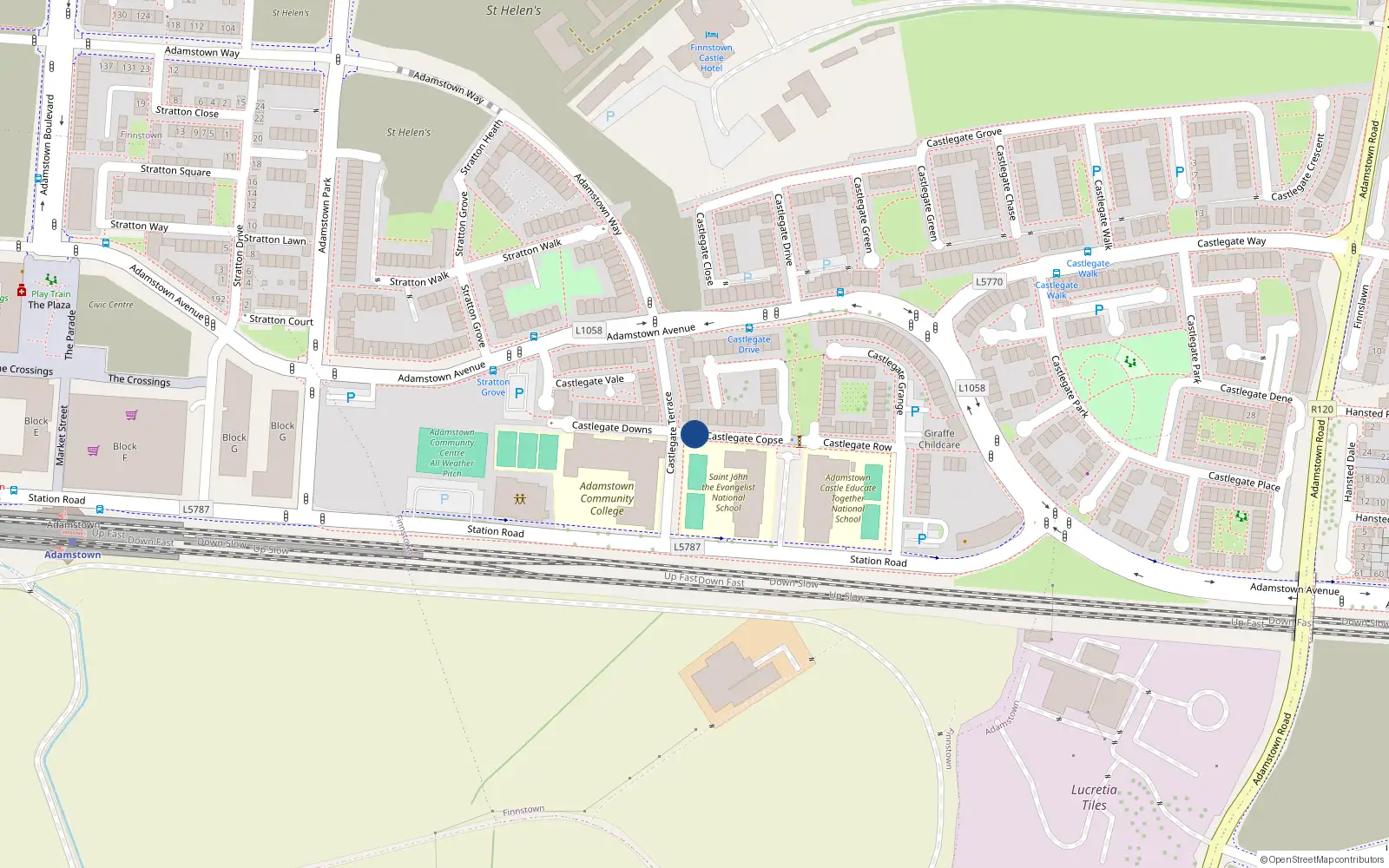 Overhead map showing the location of 3 Castlegate Copse, Lucan