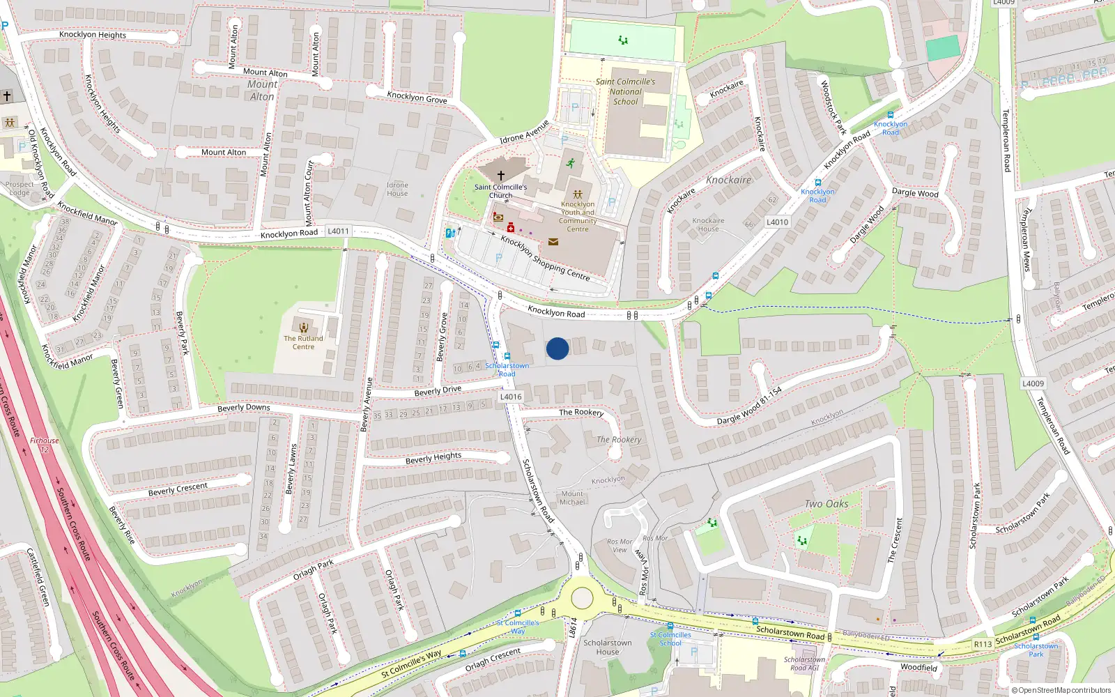 Overhead map showing the location of 3 Cherbury Mews, Knocklyon