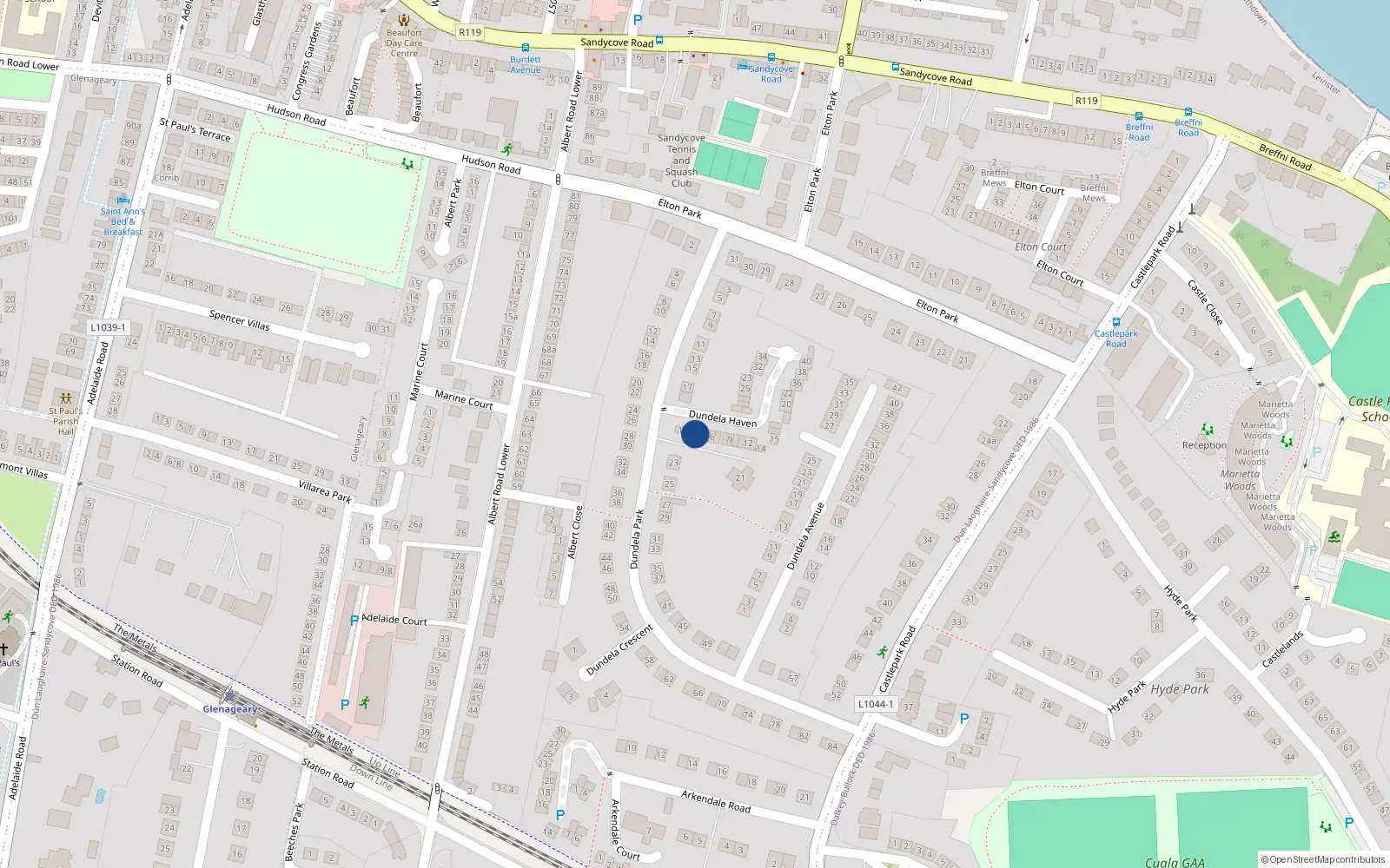Overhead map showing the location of 3 Dundela Haven, Co Dublin