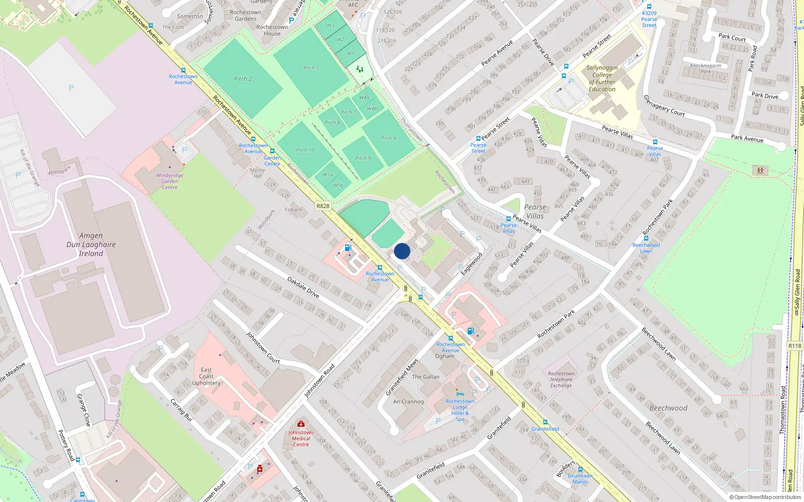 Overhead map showing the location of 3 Eaglewood Mews, Rochestown Avenue, Dun Laoghaire
