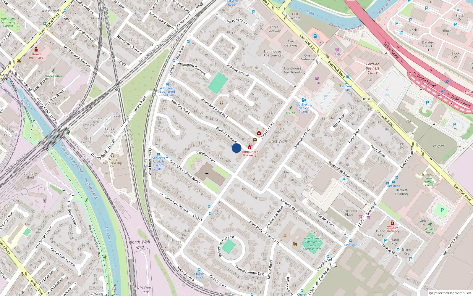 Overhead map showing the location of 3 Fairfield Avenue, Dublin 3