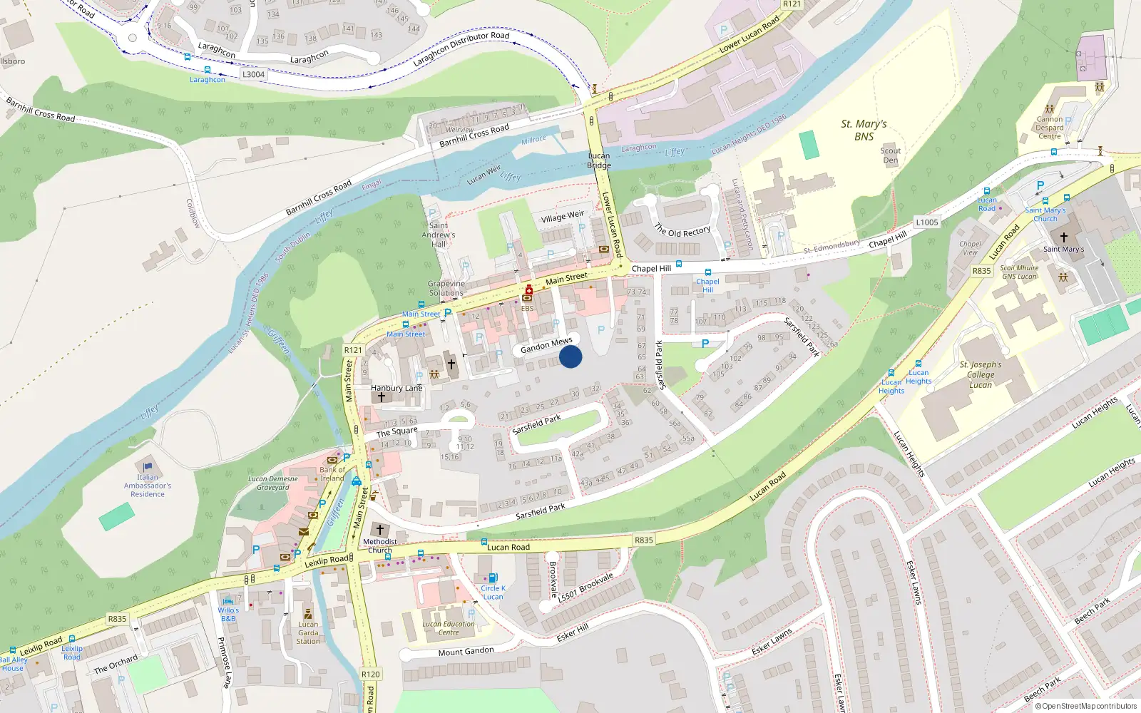 Overhead map showing the location of 3 Gandon Mews, Lucan