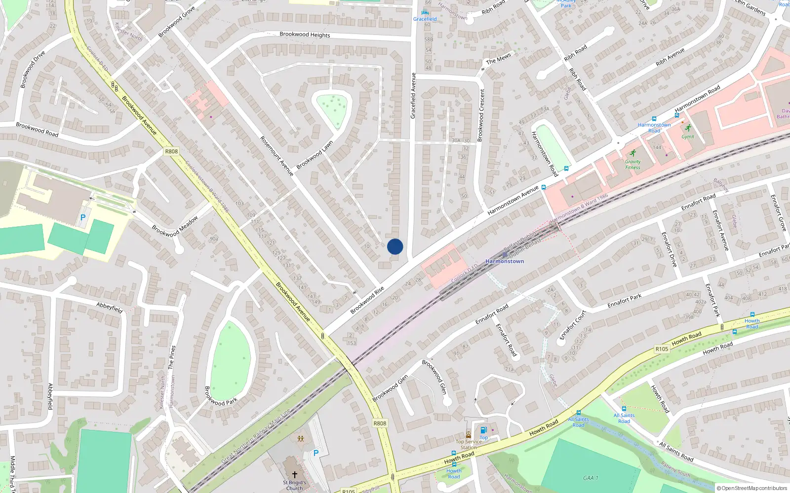 Overhead map showing the location of 3 Gracefield Avenue, Dublin 5