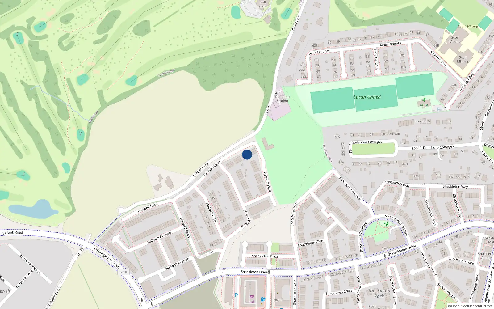 Overhead map showing the location of 3 Hallwell Lane, Adamstown