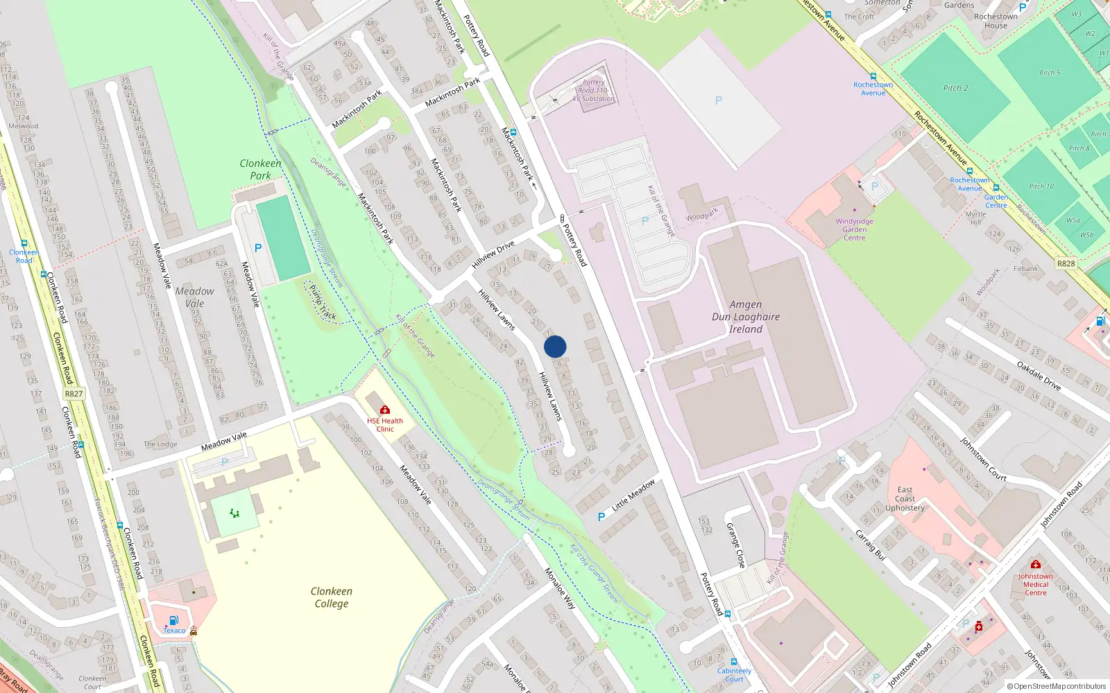 Overhead map showing the location of 3 Hillview Lawns, Dun Laoghaire
