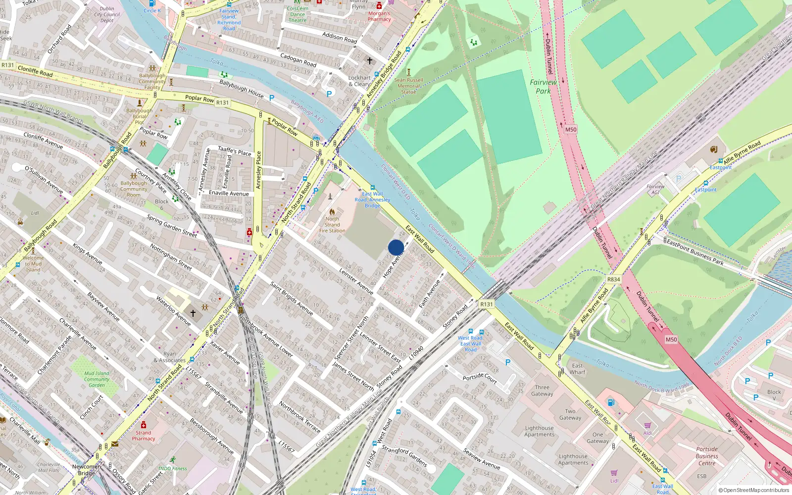 Overhead map showing the location of 3 Hope Avenue, Wall, Dublin 3